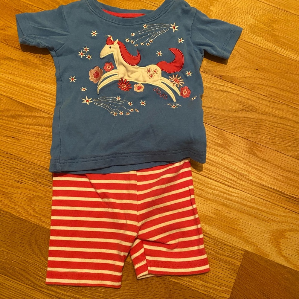 Mini Boden glow unicorn pajamas 18-24 mo